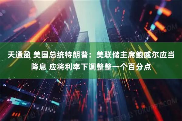 天通盈 美国总统特朗普：美联储主席鲍威尔应当降息 应将利率下调整整一个百分点